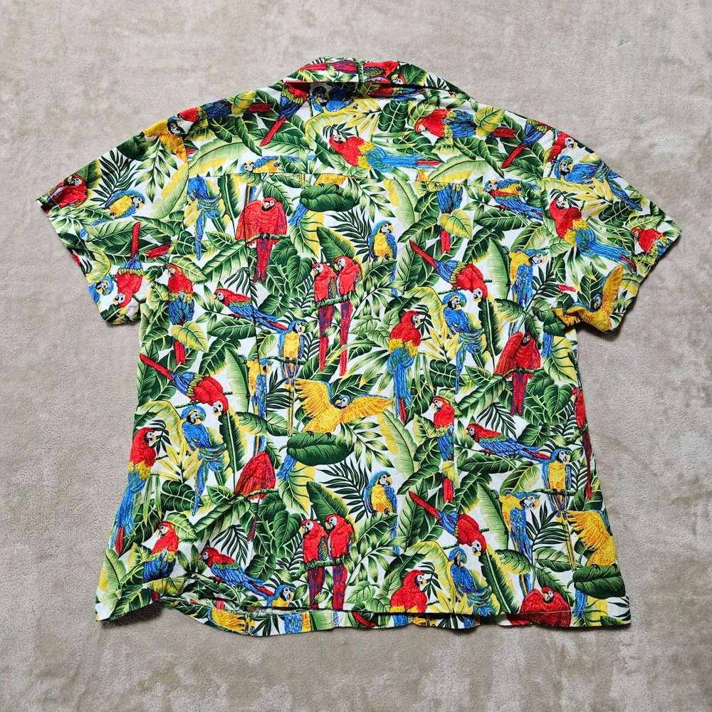 Aloha Republic Womens Large Hawaiian Shirt Parrot Tropical Print Made in Hawaii - Picture 4 of 4